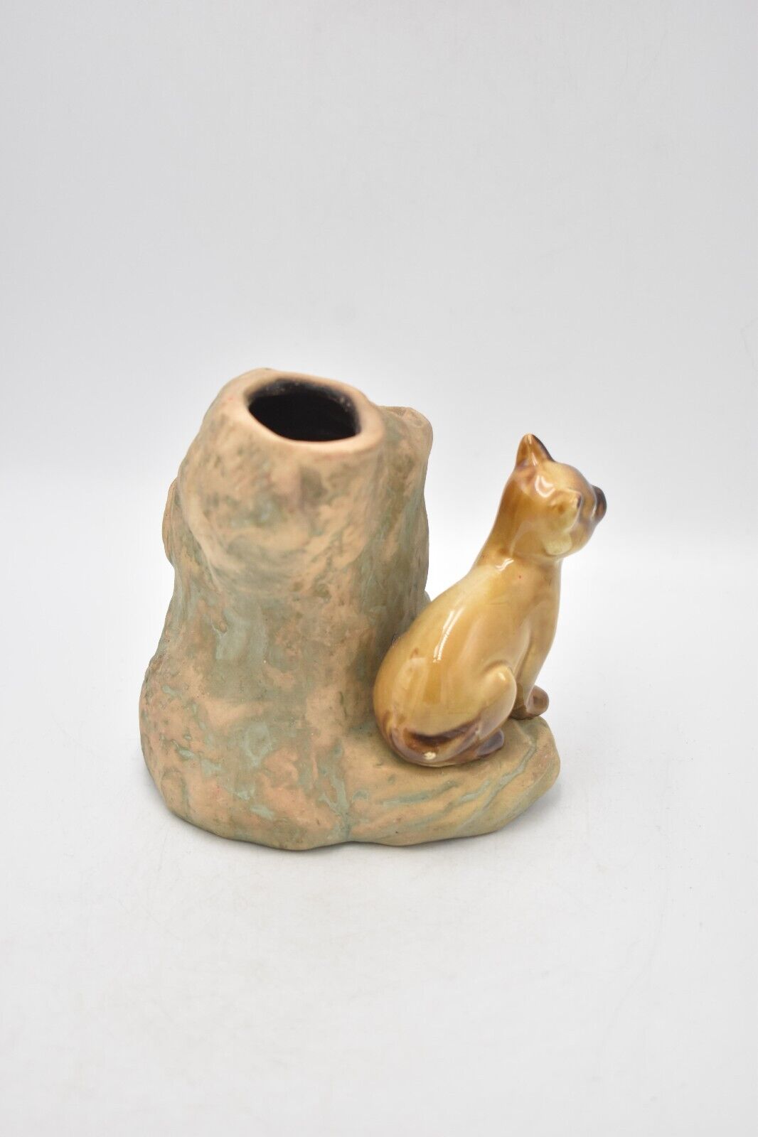 Vintage Siamese Cat Vase Ceramic