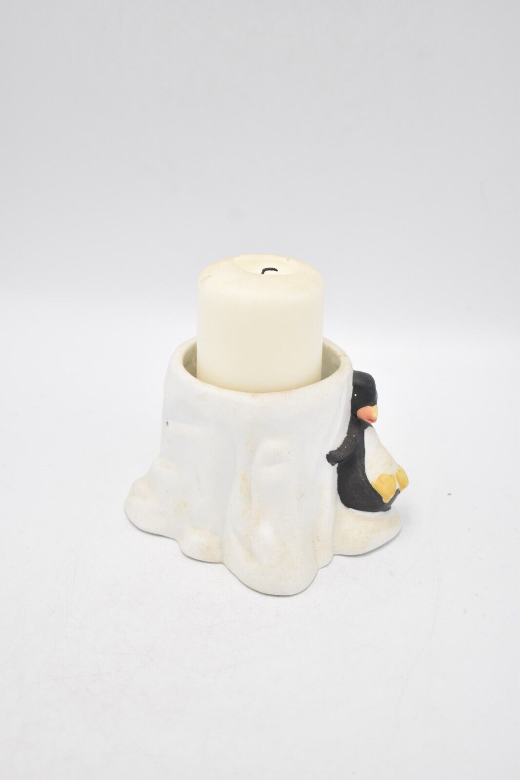 Vintage Penguin Candle Holder Ceramic Decorative