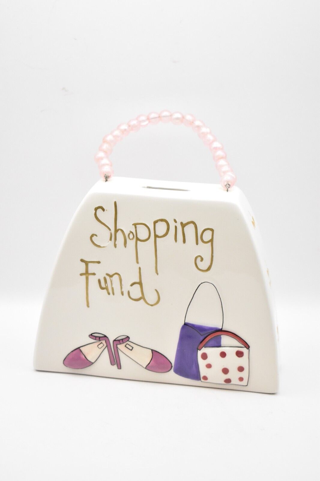 Vintage Ceramic Novelty Shopping Fund Money Box Piggy Bank Coin Bank