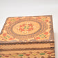 Vintage Bulgarian Hand Painted Pyrographed Jewellery Box, Trinket Box