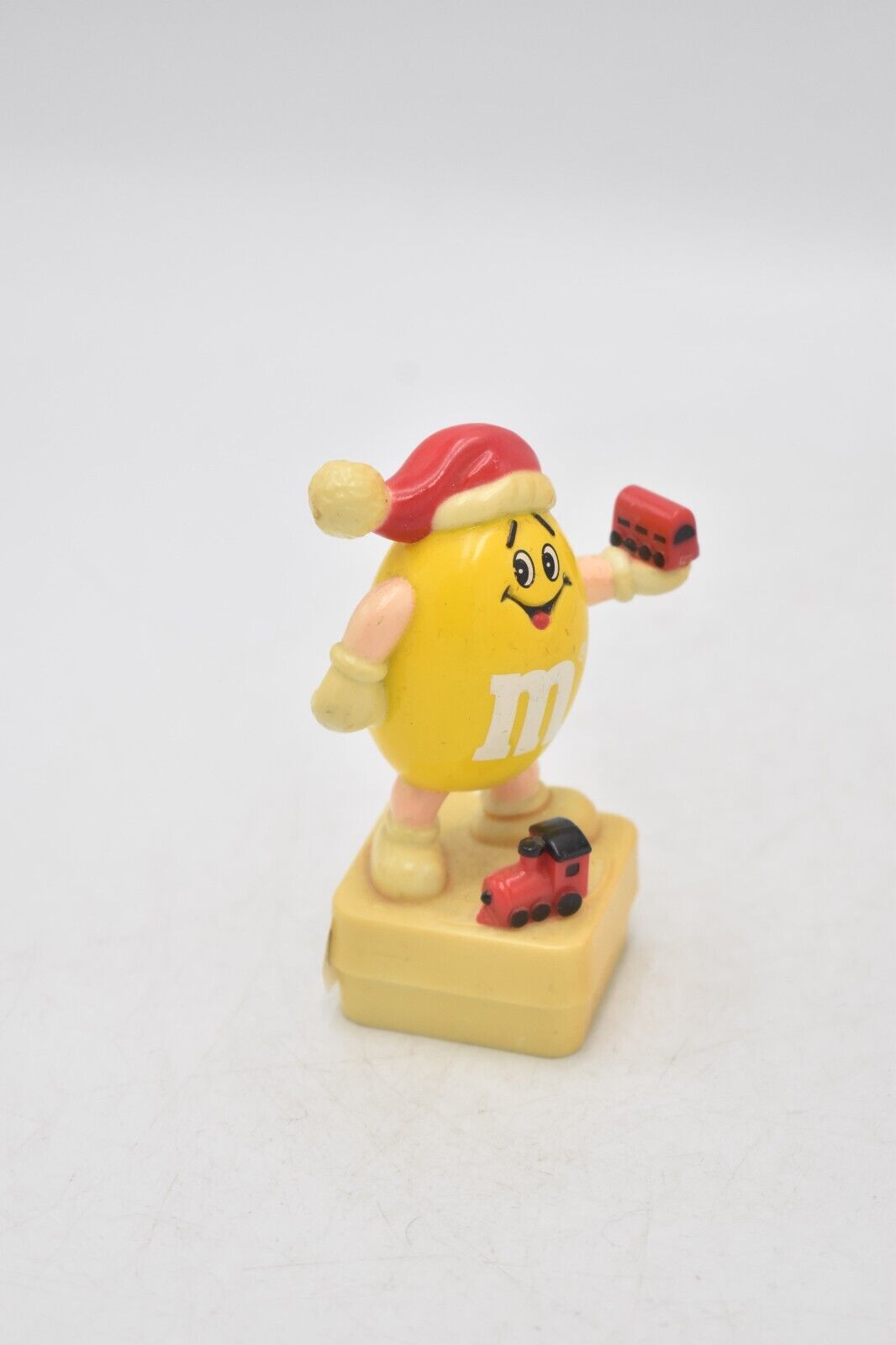 M&M's Yellow Peanut Character Christmas Train Cake Topper 1993