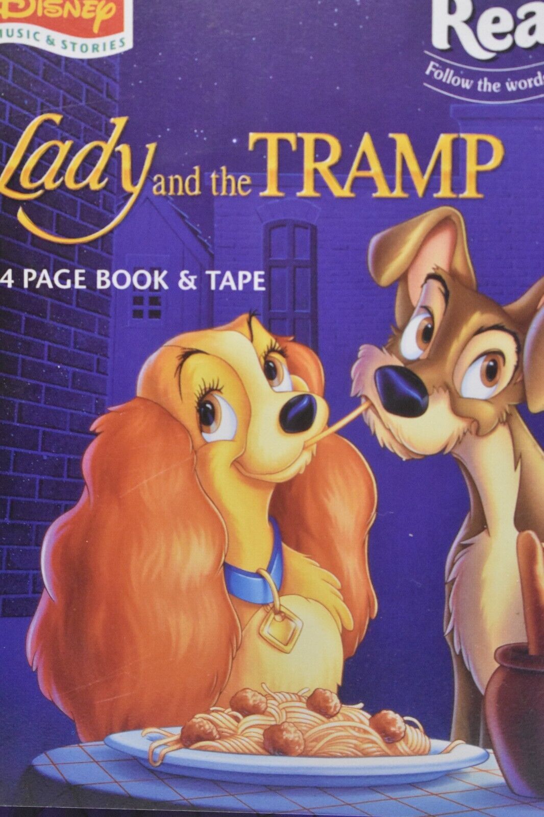 Disney Music Stories Lady & The Tramp Read Along Book & Audio Cassette Tape 97