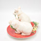 Vintage Fitz and Floyd French Market Pig Salt & Pepper Shakers with Tomato Tray