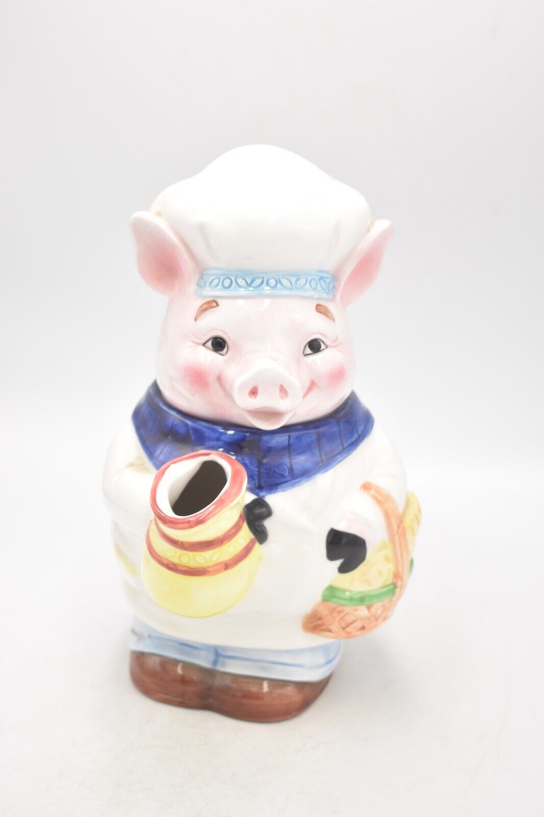 Vintage Novelty Chef Pig Teapot Decorative Collectible