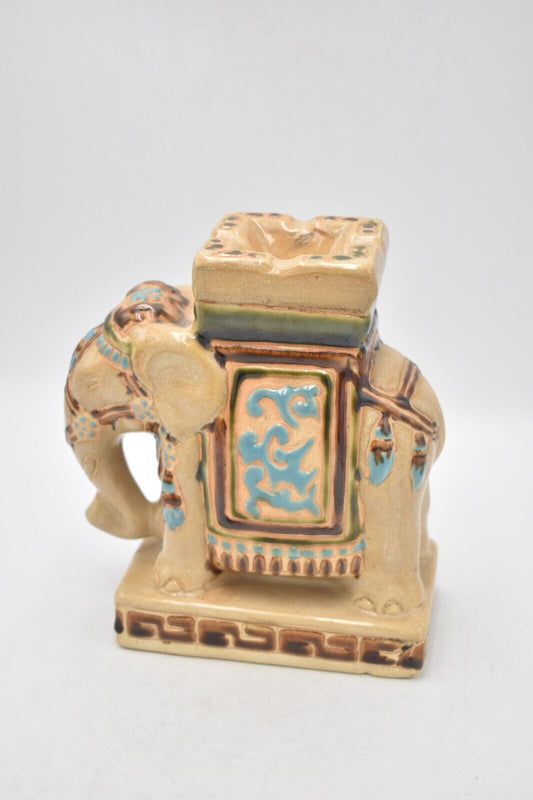 Vintage Elephant Tealight Holder Candle Holder Hand Painted Ceramic