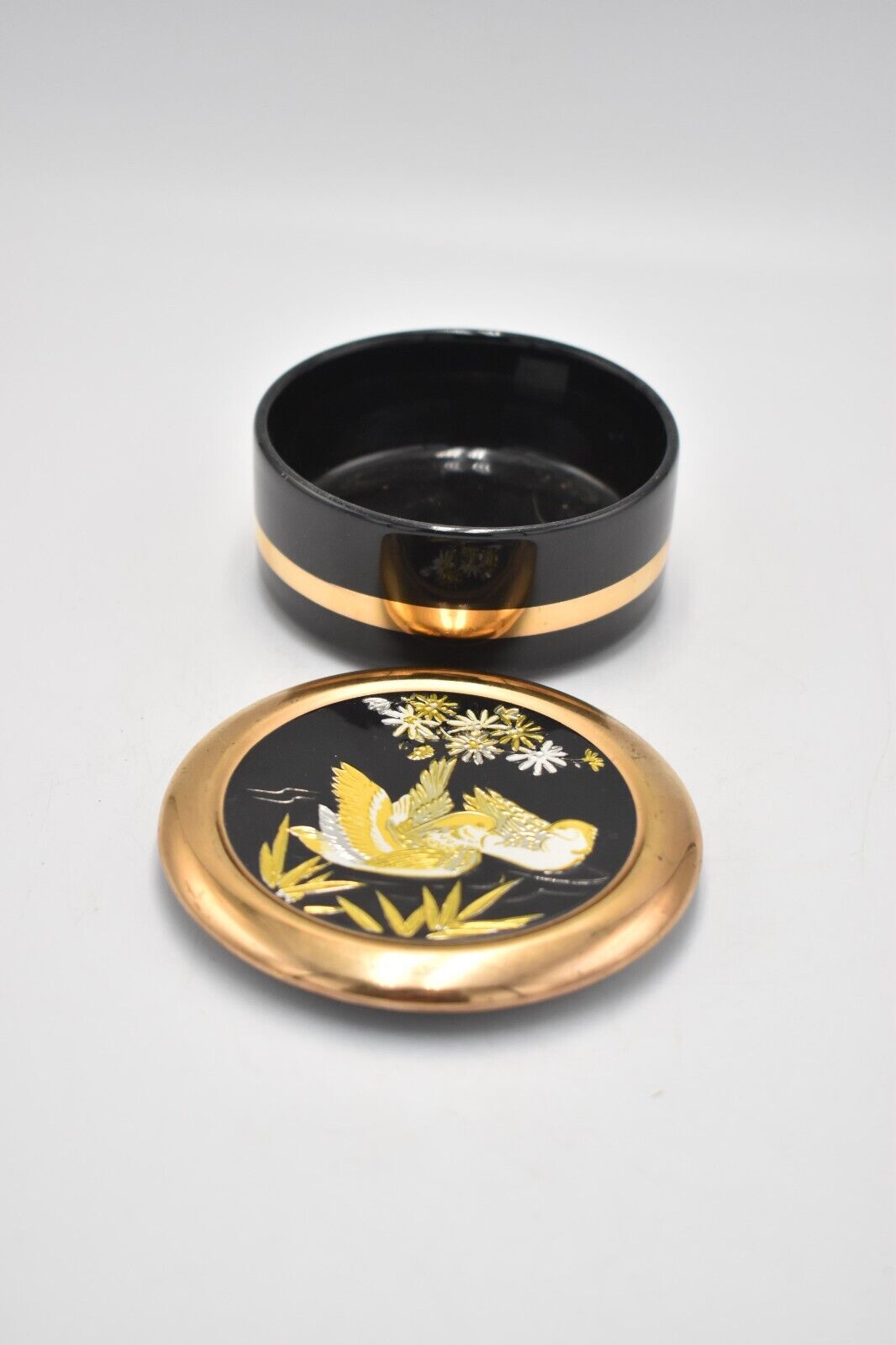 The Art Of Chokin Japan 24K Gold Gilt Porcelain Trinket Jewellery Box