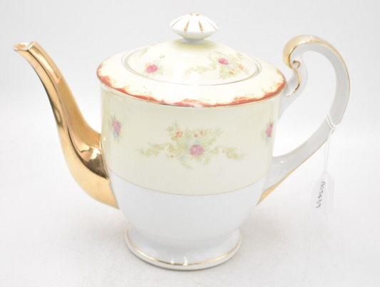 Vintage Kazim Teapot Floral Roses and Gold Gilt Decorative Collectible