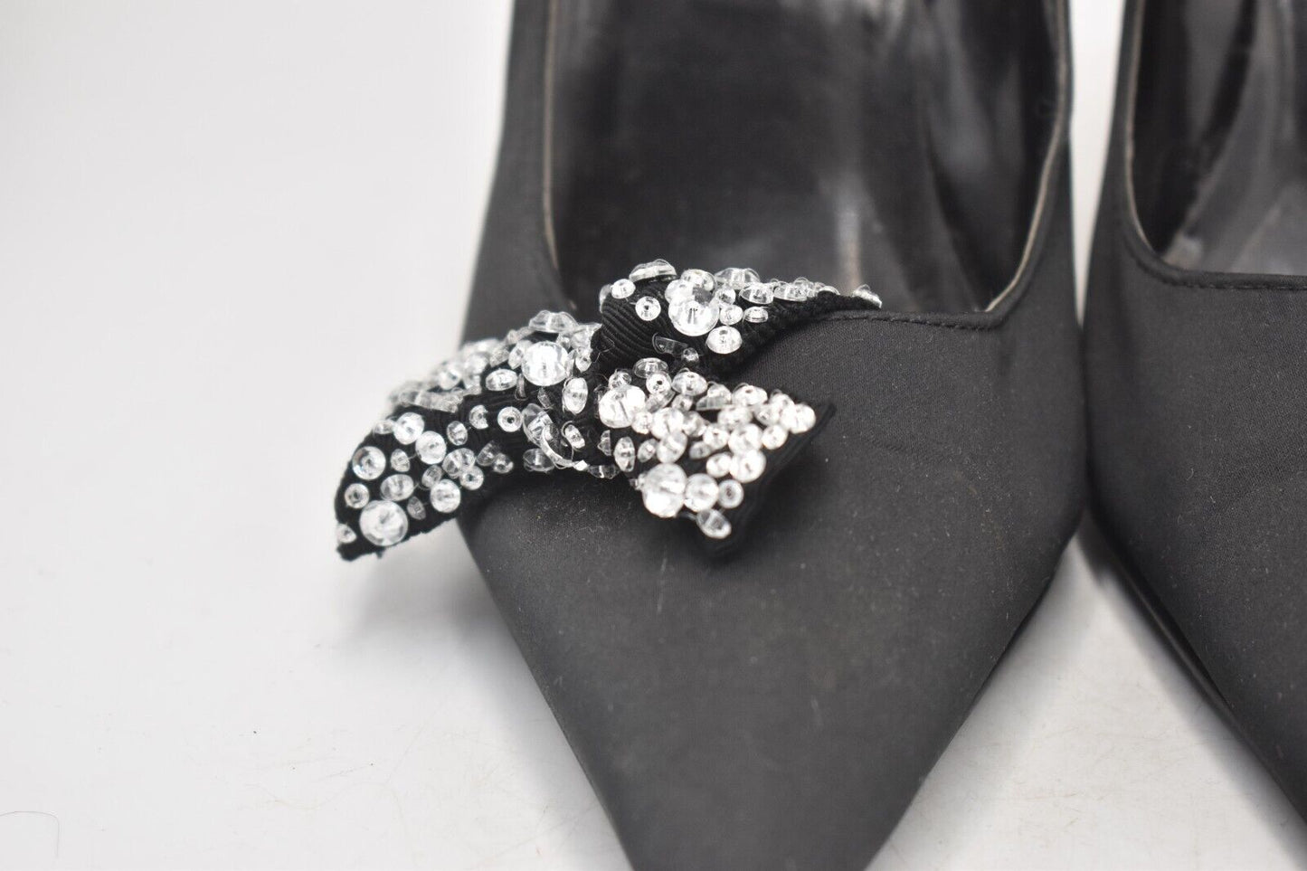 ASOS Black High Heel Stiletto Shoes UK Size 5 Glittery Bows Ladies