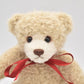 Hermann Cream and Brown Mohair Teddy Bear with Red Bow