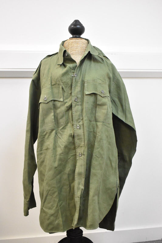 Vintage US Army OG-107 Fatigue Shirt – Vietnam Era, 44" Chest