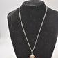 Vintage Sterling Silver 925 Necklace with Baltic Amber Cabochon Drop Necklace