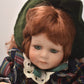 Vintage Porcelain Doll with Ginger Hair, Green Eyes & Tartan Dress (30cm)