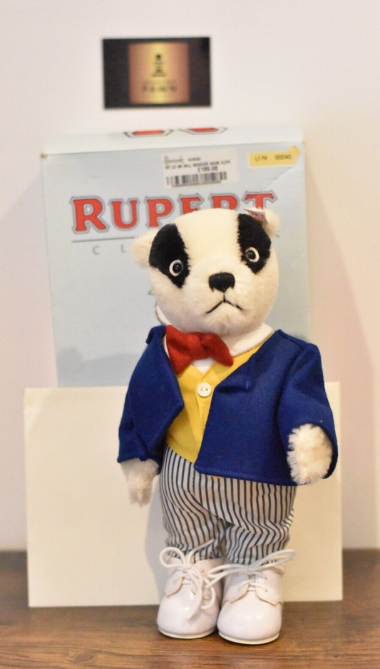 Steiff Bill the Badger from Rupert Bear Teddy Bear 653636 Retired Ltd Edition