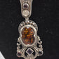 Vintage Surati Sterling Silver 925 Necklace with Amber Stone in Silver Setting