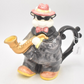 Vintage 1993 Fitz & Floyd Omnibus Saxophone Playing Cow Teapot Decorative