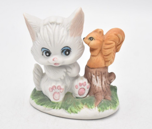 Vintage Cartoon Cat Figurine Statue Ornament