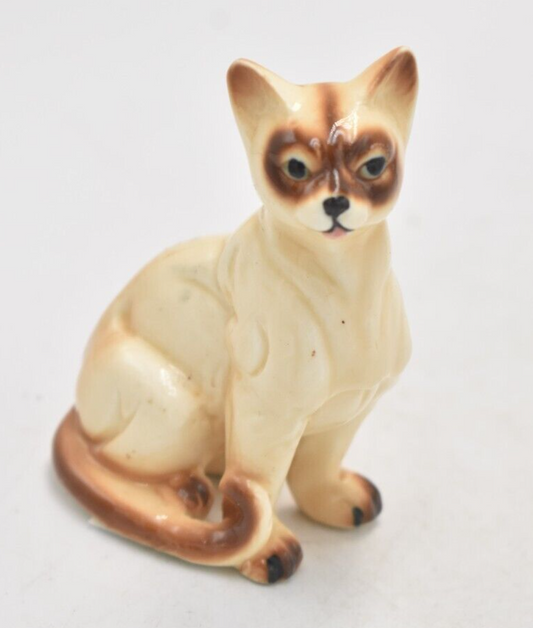 Vintage USSR Siamese Cat Figurine Statue Ornament