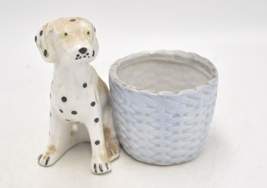 Vintage Dalmatian Dog Storage Pot Figurine Statue Ornament Decorative