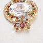 Vintage Brooch Gold Tone Rhinestone Ladies Brooch Women's Brooch