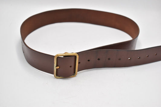 Vintage 1985 Swiss Army Officer’s Brown Leather Belt – 38” Waist – Military