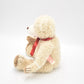 Hermann Cream and Brown Mohair Teddy Bear with Red Bow