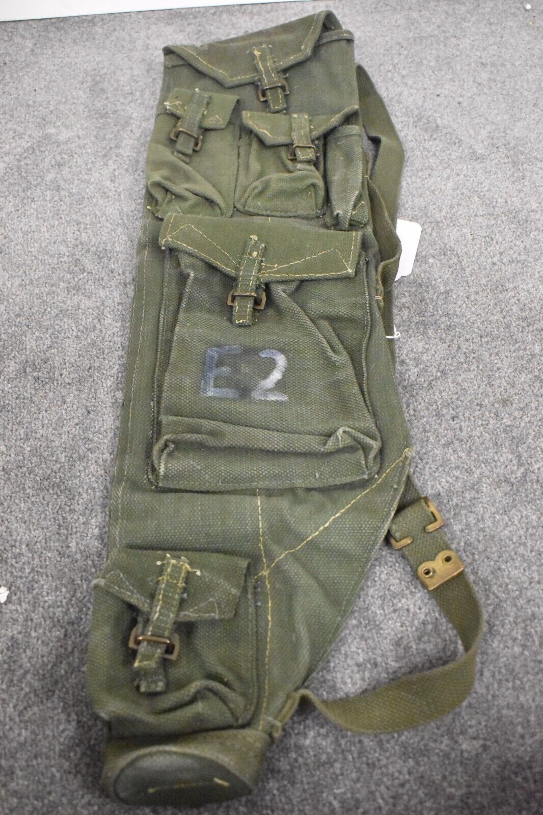 British Army 1950s Bren Barrel / Spare Parts Webbing Case Carrier