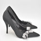 ASOS Black High Heel Stiletto Shoes UK Size 5 Glittery Bows Ladies