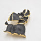 Vintage Black and Gold Scottie Dog Brooch – Charming Design Costume Jewellery