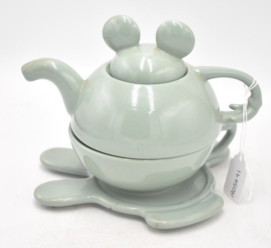 Vintage Disney Mickey Mouse Tea for One Teapot & Cup Green