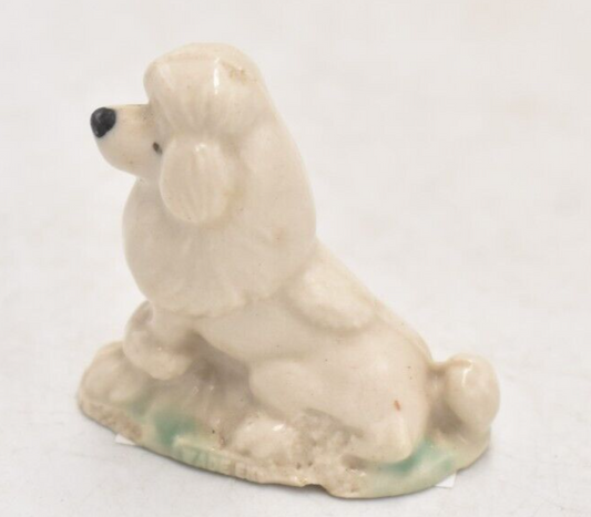 Vintage Wade Whimsie White Poodle Dog Figurine Statue Ornament Decorative