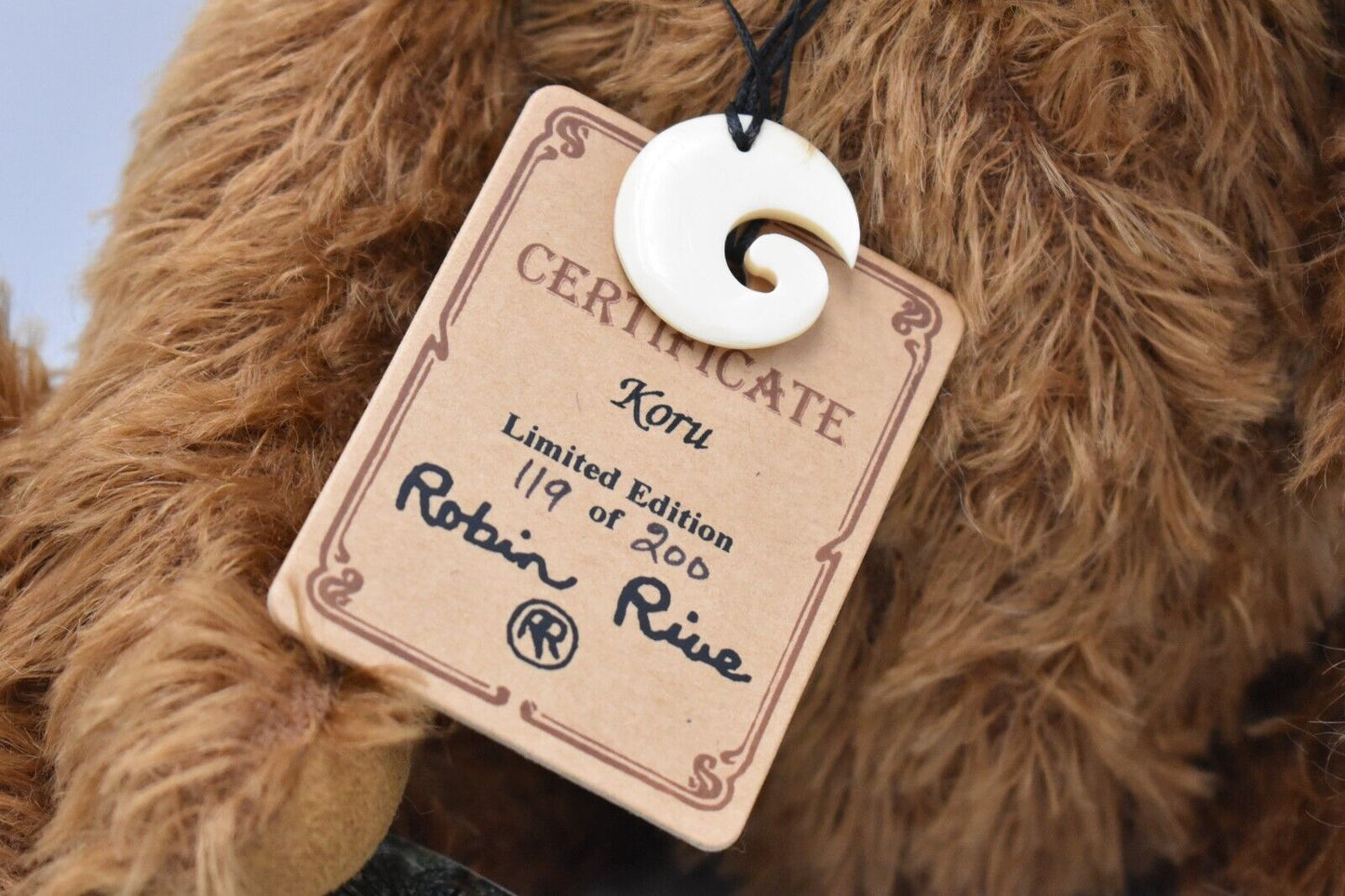 Artist Teddy Bear Robin Rive Koru Limited Edition Tagged