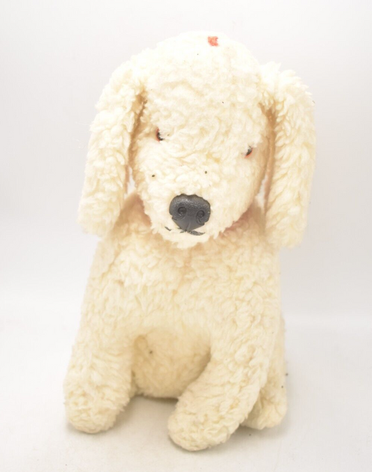 Vintage 1960's Sheep's Wool Poodle Dog Soft Plush Toy