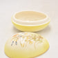 Vintage Faberge Egg Trinket Box Yellow and Gold with Daisy Flowers Ceramic