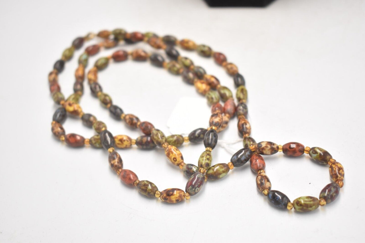 Vintage Retro Multi Colour Beaded Ladies Long Necklace Costume Jewellery 60cm