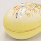 Vintage Faberge Egg Trinket Box Yellow and Gold with Daisy Flowers Ceramic