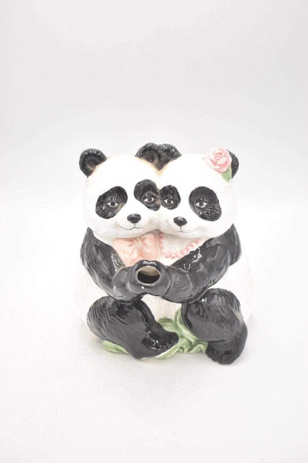 Vintage Panda Couple Teapot Novelty Decorative Collectible