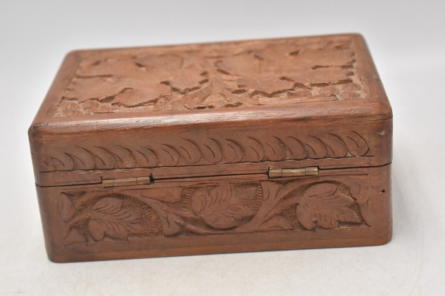 Vintage Wooden Decorative Storage Box, Trinket Box Hand Carved