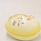 Vintage Faberge Egg Trinket Box Yellow and Gold with Daisy Flowers Ceramic