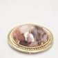 Vintage Agate Oval Stone Brooch, Costume Jewellery Ladies Womens