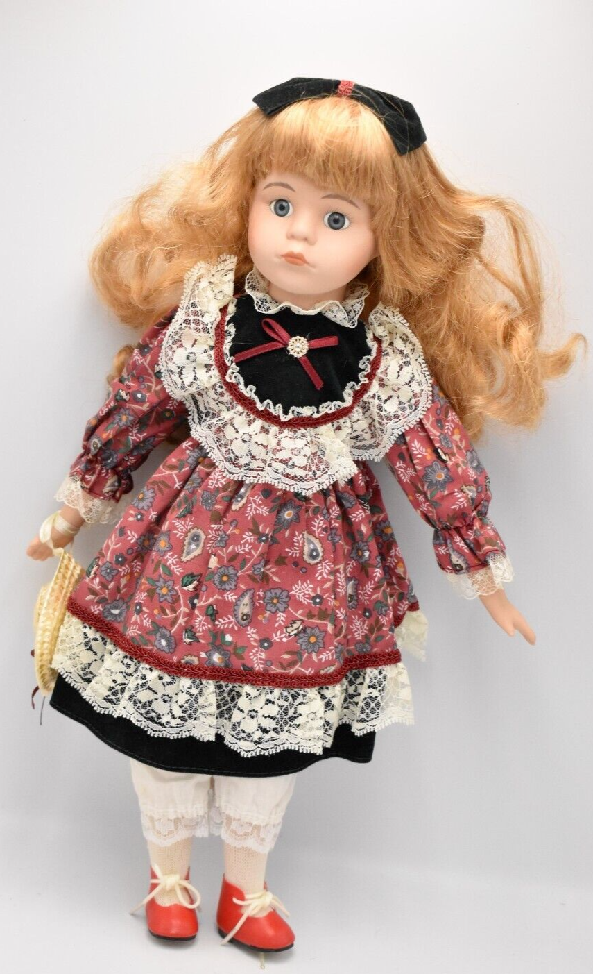 Vintage Nostalgia Mint Porcelain Doll Blonde Hair and Blue Eyes ...