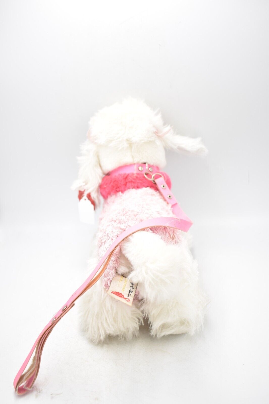 Keel Toys Fifi White Poodle Dog with Pink Coat & Lead, Retired & Tagged