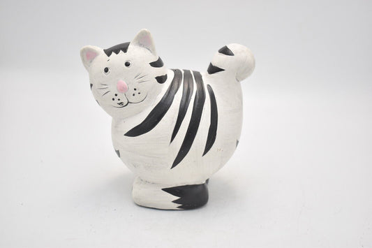 Vintage Black and White Cat Figurine Statue Ornament