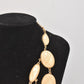 Vintage Equip Oversized Choker Necklace Cream and Gold Tone Statement Piece