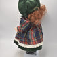 Vintage Porcelain Doll with Ginger Hair, Green Eyes & Tartan Dress (30cm)