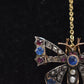 Antique Victorian 9ct Gold Butterfly Brooch with Diamonds, Sapphires, Rubies