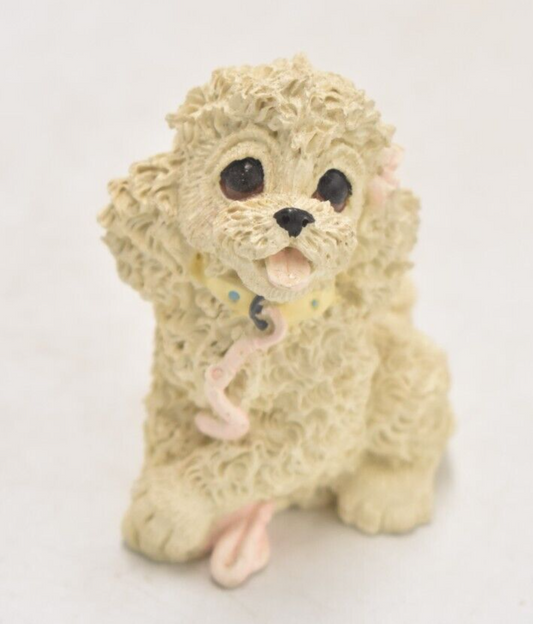 Vintage Enesco Poodle Dog Figurine Statue Ornament Decorative