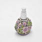 Vintage Glass Perfume Bottle with Enamel Floral Design