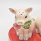 Vintage Fitz and Floyd French Market Pig Salt & Pepper Shakers with Tomato Tray