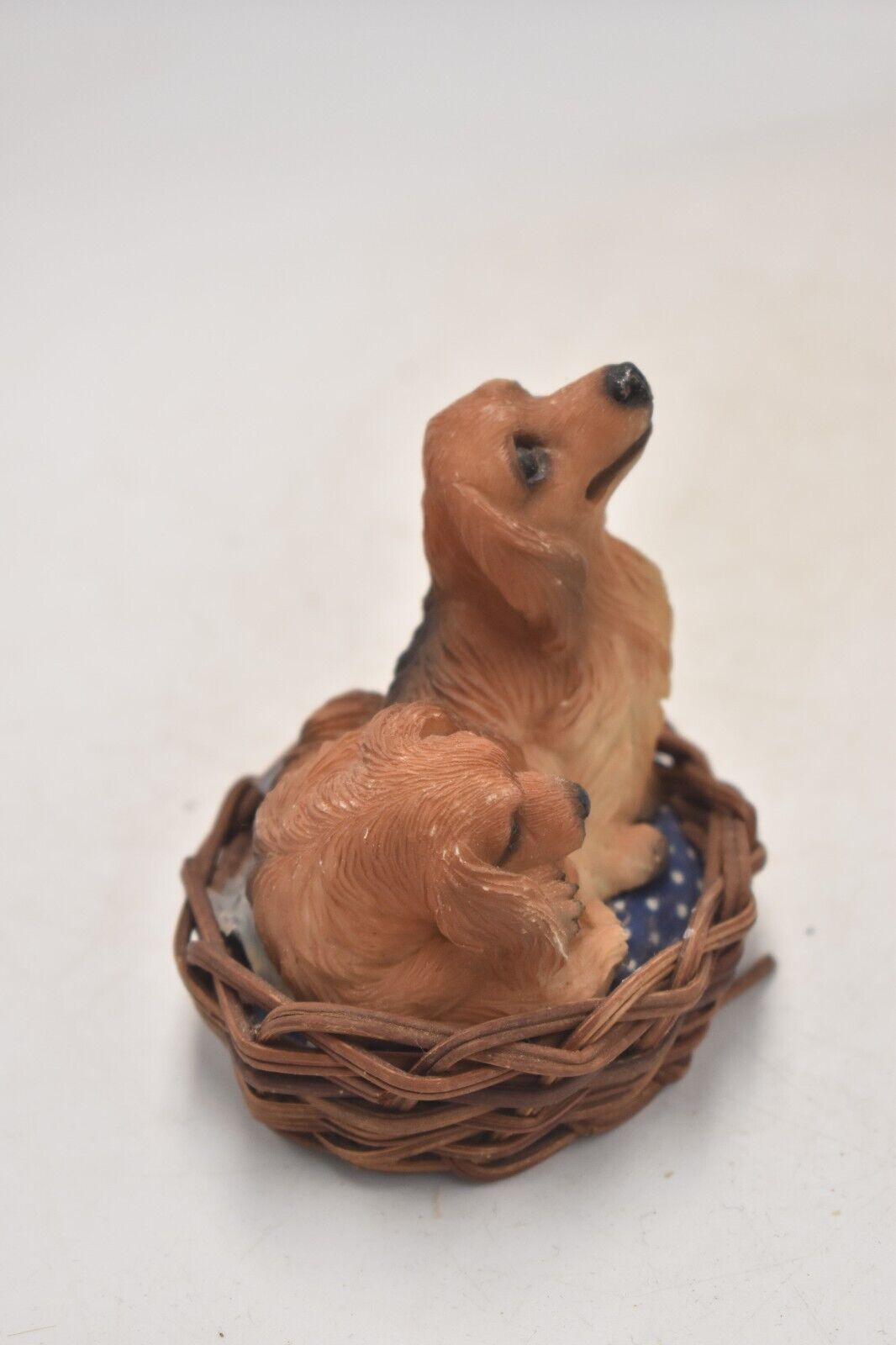 Vintage Cocker Spaniel Dogs Cuddling Figurine Statue Ornament