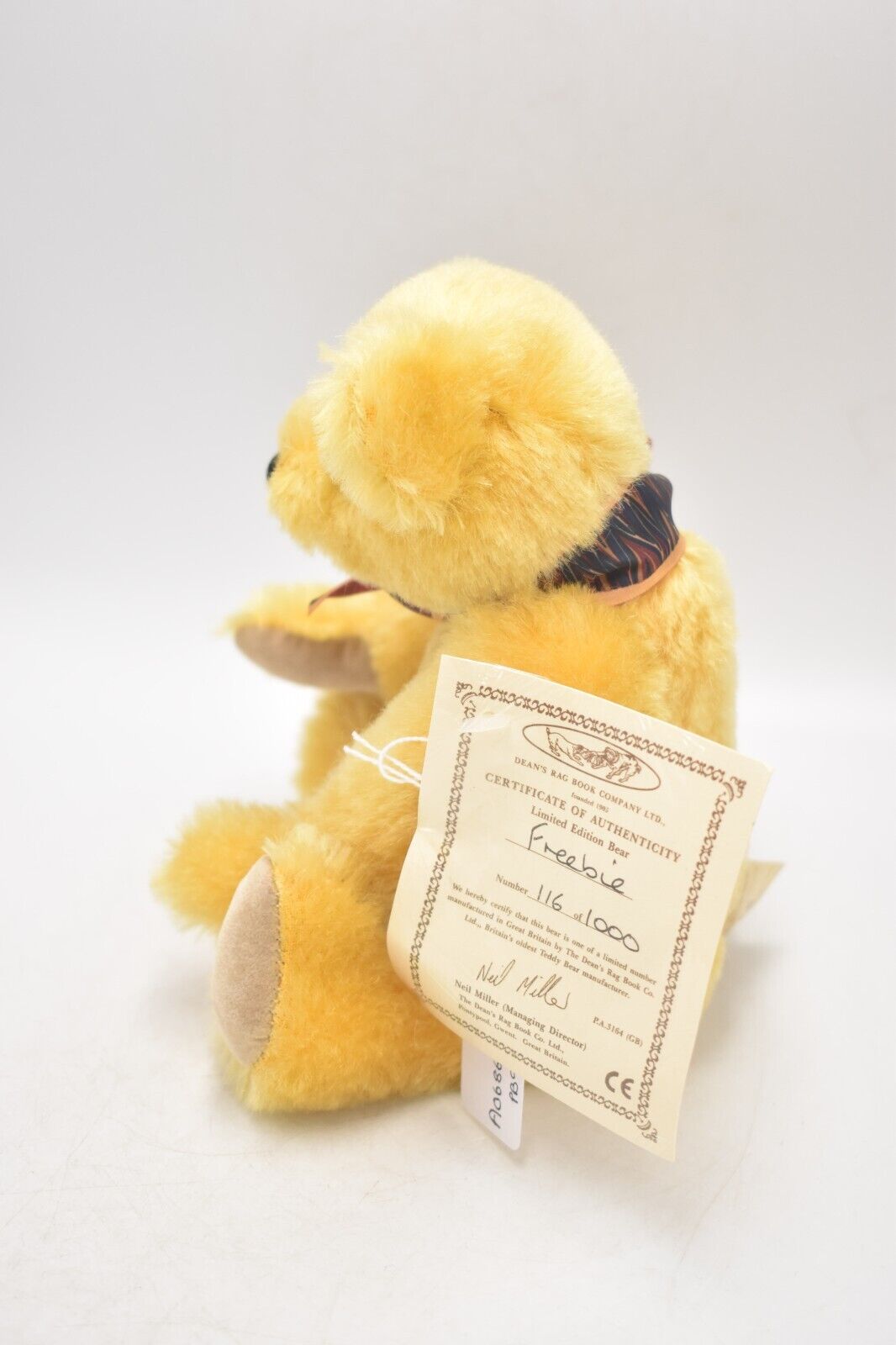 Deans Rag Book Co Freebie Teddy Bear Limited Edition Retired & Tags